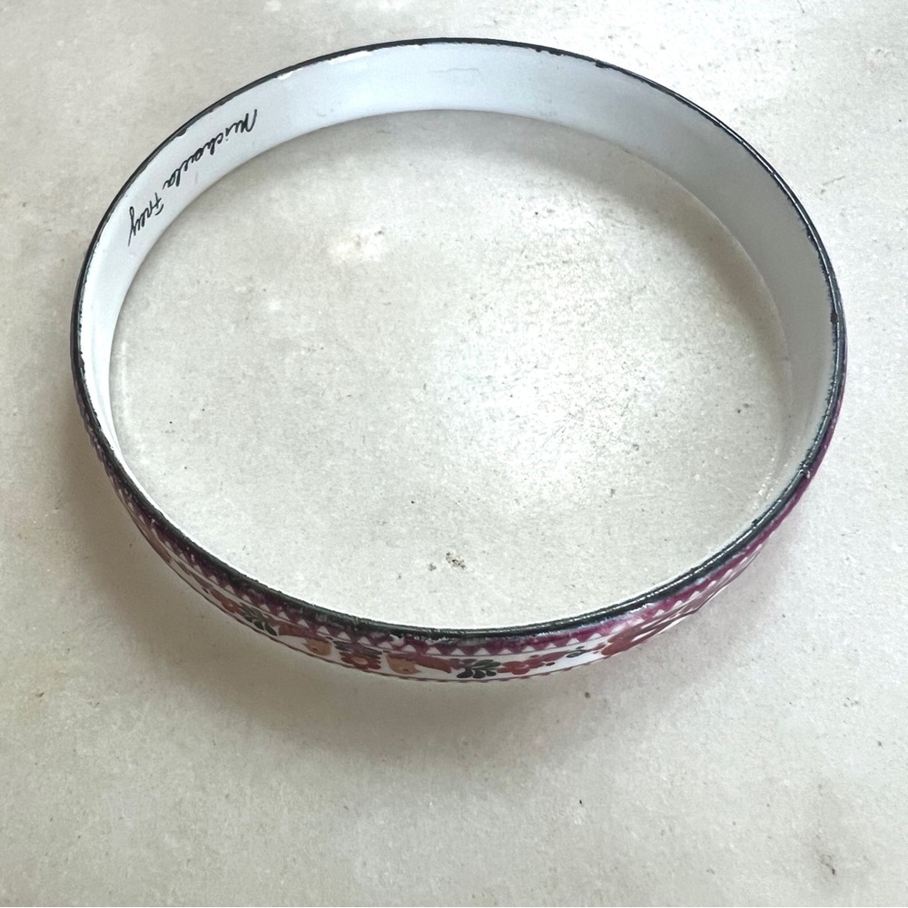 Michaela Frey Hand Painted Enameled Bangle Bracelet - Picture 3 of 7